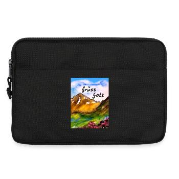 EG Berge I Grüss Gott I wandern hiking I Aquarell - Laptoptasche 13" - Schwarz - Vorne