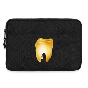 Une dent d’or comme symbole du succès et de l’argent - Sacoche pour ordinateur portable 13 pouces - noir - Devant