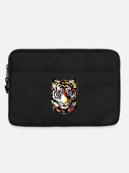 Tiger - Bunter Tiger - Tigazprint - Laptoptasche 13" - Schwarz