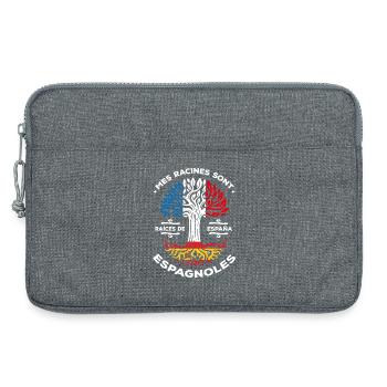 Mes racines sont espagnoles Arbre France Espagne - Sacoche pour ordinateur portable 13 pouces - gris chiné - Devant