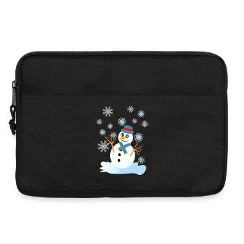 snowman and snowflakes cool christmas - Laptop bag 13" - black - Front