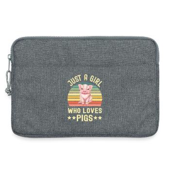 Pig Pigs - Laptop bag 13" - heather grey - Front