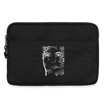 Visage de la forêt (blanc) - Sacoche pour ordinateur portable 13 pouces - noir - Devant