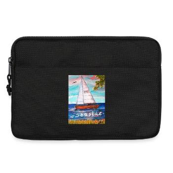 EC Holidays I Boat I Sea I Seaside I Sailing I - Laptop bag 13" - black - Front