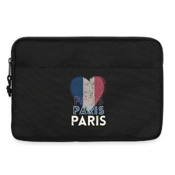 Badge retro, Paris France est ma ville natale - Sacoche pour ordinateur portable 13 pouces - noir - Devant