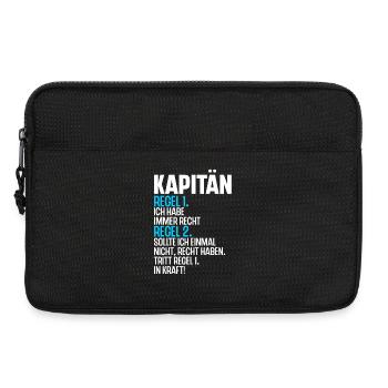 Kapitän Boot Schiff Segeln Segler Segelboot - Laptoptasche 13" - Schwarz - Vorne
