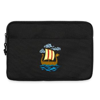 Drakkar viking rigolo - Sacoche pour ordinateur portable 13 pouces - noir - Devant