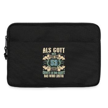 53. Geburtstag Als Gott Mich Schuf Vor - Laptoptasche 13" - Schwarz - Vorne