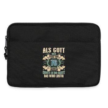 76. Geburtstag Als Gott Mich Schuf Vor - Laptoptasche 13" - Schwarz - Vorne