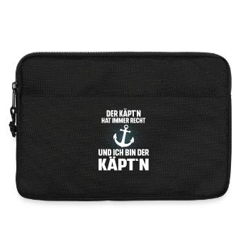 Kapitän Segeln Motorboot Boot Schiff Segler - Laptoptasche 13" - Schwarz - Vorne