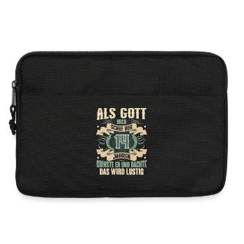 14. Geburtstag Als Gott Mich Schuf Vor - Laptoptasche 13" - Schwarz - Vorne