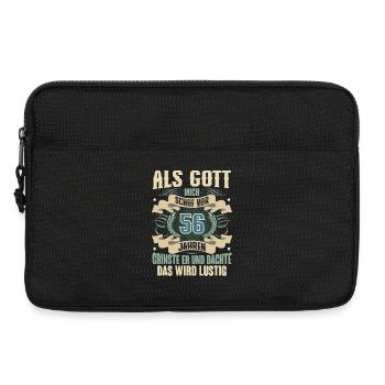 56. Geburtstag Als Gott Mich Schuf Vor - Laptoptasche 13" - Schwarz - Vorne