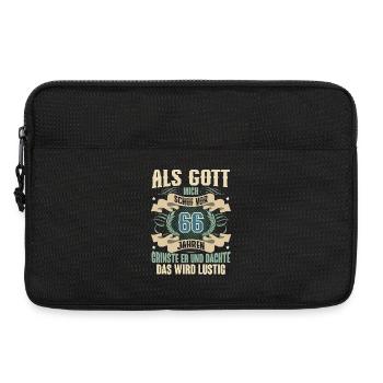66. Geburtstag Als Gott Mich Schuf Vor - Laptoptasche 13" - Schwarz - Vorne