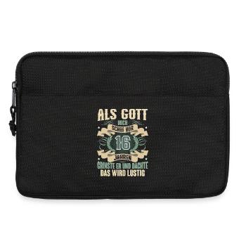 16. Geburtstag Als Gott Mich Schuf Vor - Laptoptasche 13" - Schwarz - Vorne