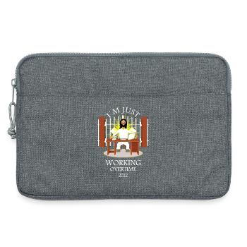 God works overtime - Laptop bag 13" - heather grey - Front
