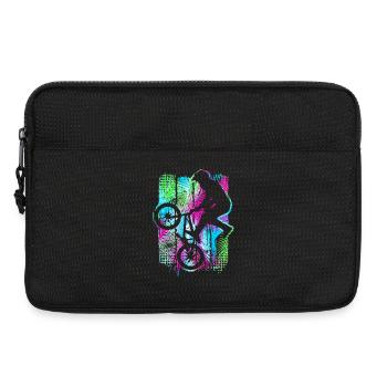 Tropisches Bmx Fahrrad mit Palmen - Retro Bmx Rad - Laptoptasche 13" - Schwarz - Vorne