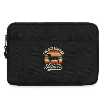 I've Got Friends In Low Places, Dachshund Wiener - Laptop bag 13" - black - Front