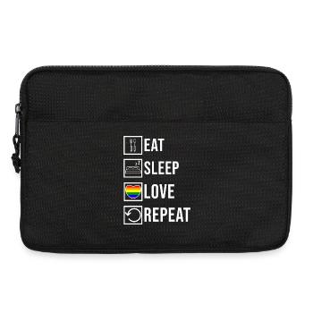Lgbt Herz Liebe Lesbisch Transgender Statement - Laptoptasche 13" - Schwarz - Vorne