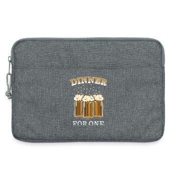 Dinner for one | Lustiges Bier Design - Silvester - Laptoptasche 13" - Grau meliert - Vorne