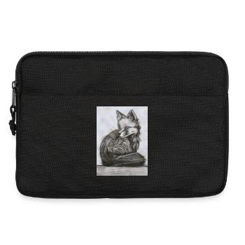 Fuchs im Wald – detailreiche Aquarell Illustration - Laptoptasche 13" - Schwarz - Vorne