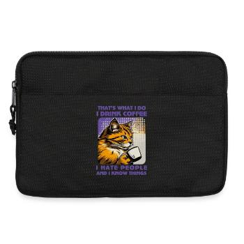 Caffeine-Powered Cat Lover - Laptop bag 13" - black - Front