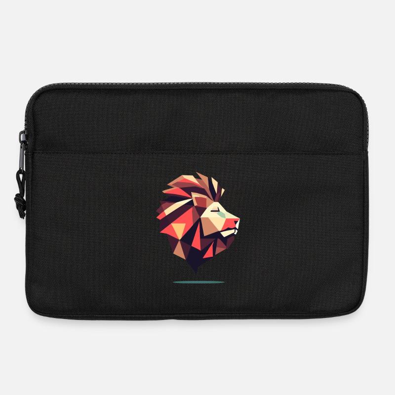 Eckgeometrischer Löwe - Laptoptasche 13" - Schwarz
