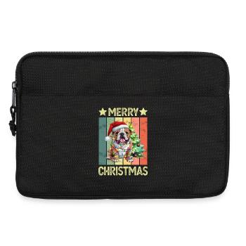 Chien bouledogue anglais Noël - Sacoche pour ordinateur portable 13 pouces - noir - Devant