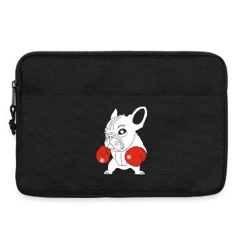 White dog boxer - Laptop bag 13" - black - Front