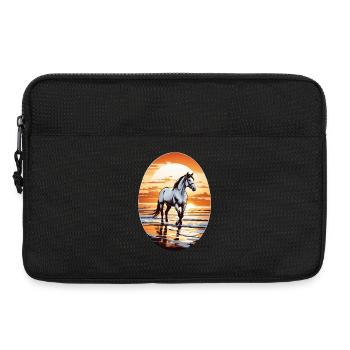Cheval sur la plage - Sacoche pour ordinateur portable 13 pouces - noir - Devant