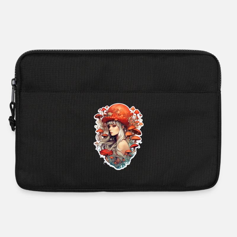 Fantasy Frau Mit Pilzhut RPG Shirt - Laptoptasche 13" - Schwarz