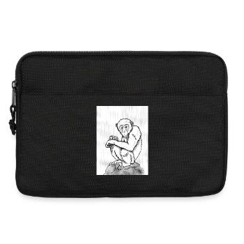 Nachdenklicher Schimpanse - Laptoptasche 13" - Schwarz - Vorne