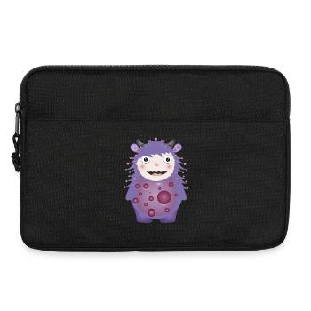 niedliches lilafarbenes Monster mit Hörner - Laptoptasche 13" - Schwarz - Vorne