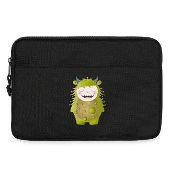 niedliches grünes Monster mit Hörner - Laptoptasche 13" - Schwarz - Vorne