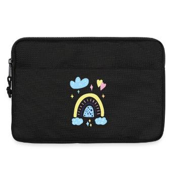 Pastellfarbene Regenbogen-Traumlandschaft - Laptoptasche 13" - Schwarz - Vorne