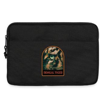 Tiger's Eye in Close-up – Intense Illustration - Laptop bag 13" - black - Front