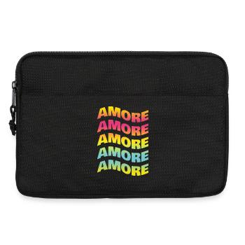 t-shirt amour Liebe amour t-shirt idée cadeau - Sacoche pour ordinateur portable 13 pouces - noir - Devant