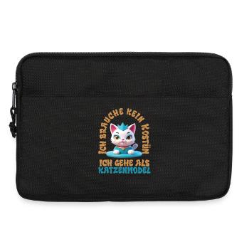 Katzenmodel - Karneval - Laptoptasche 13" - Schwarz - Vorne