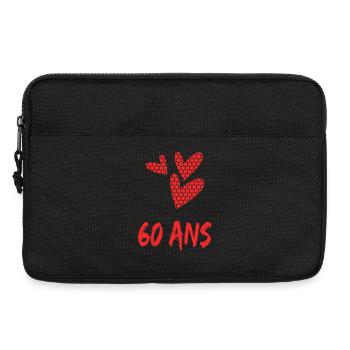 60. 60 ANS. 60e ANNIVERSAIRE. ANNIVERSAIRE 60 ANS. - Sacoche pour ordinateur portable 13 pouces - noir - Devant