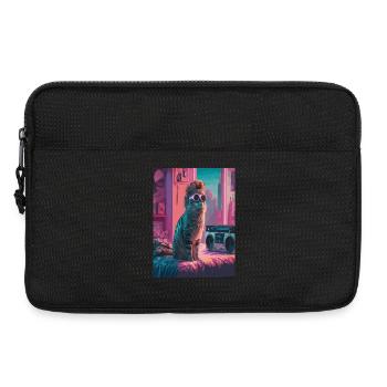 Urban Cat in Retro Vibe - Laptoptasche 13" - Schwarz - Vorne