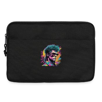 Retro Pop Art Portrait auf buntem Hintergrund - Laptoptasche 13" - Schwarz - Vorne