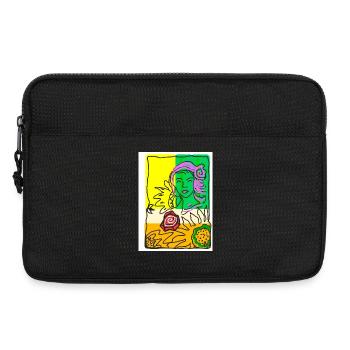 EG Frau I Blumen I Muttertag I Frauentag I Urlaub - Laptoptasche 13" - Schwarz - Vorne