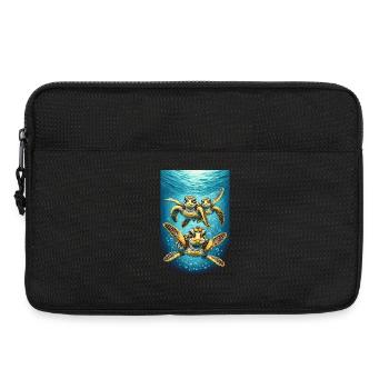 Turtle Abstraction Underwater Design - Laptop bag 13" - black - Front