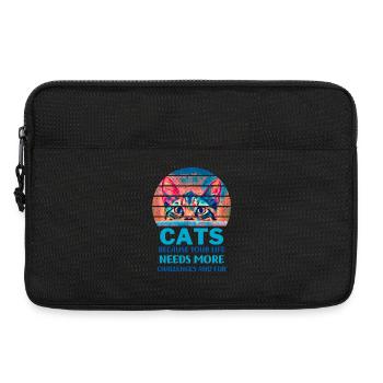Cats because your life needs more challenges - Laptop bag 13" - black - Front