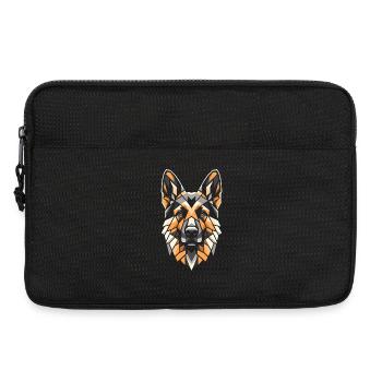 German Shepherd Dog Head Geometry Polygon Art - Laptop bag 13" - black - Front