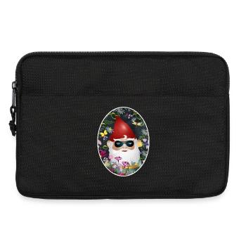 Gartenzwerg mit Maske inkognito im Blumen Garten - Laptoptasche 13" - Schwarz - Vorne