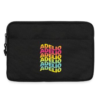 t-shirt Adelio text wave effect wave text - Laptop bag 13" - black - Front