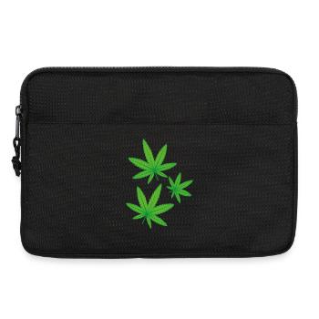 Green Cannabis Leaves - Laptop bag 13" - black - Front
