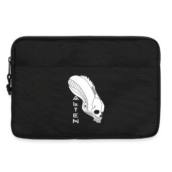 White Alien Skull - Laptop bag 13" - black - Front