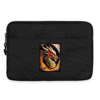 Feuerdrache im Kreis - Laptoptasche 13" - Schwarz - Vorne
