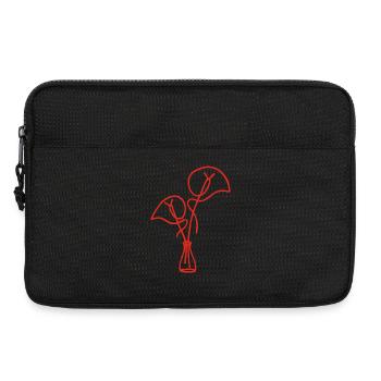 Rote Blumenskizze - Laptoptasche 13" - Schwarz - Vorne